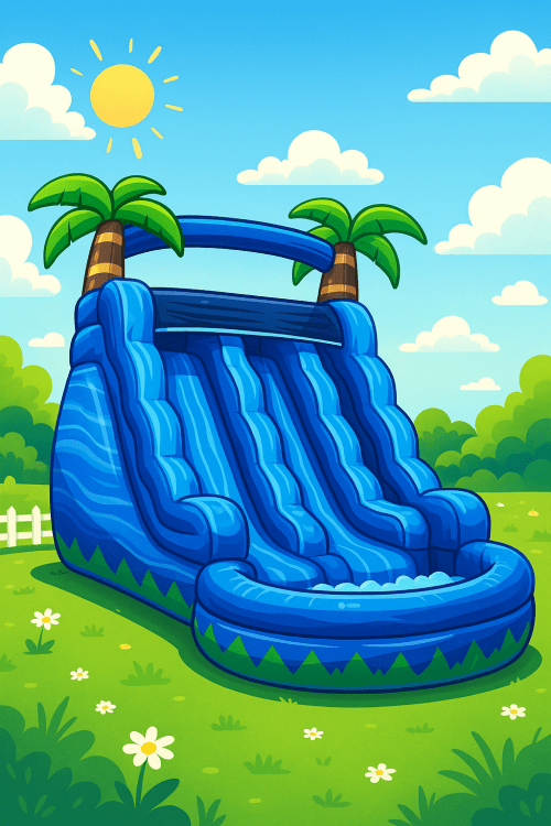 15 ftBlue Purple Tropical Duel Lane Slide