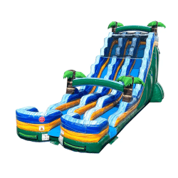 xsl wd24dblr gtm 3qtr 1.jpg 2 1770863785 24' Tropical Green Marble Dual lane Water Slide